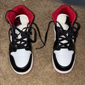 Jordan Kids Sneakers Black White Red Accents